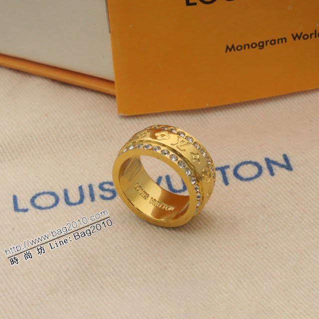 Louis Vuitton新款飾品 路易威登新款情侶水鑽戒指 LV爆款男女通用戒指  zglv1919